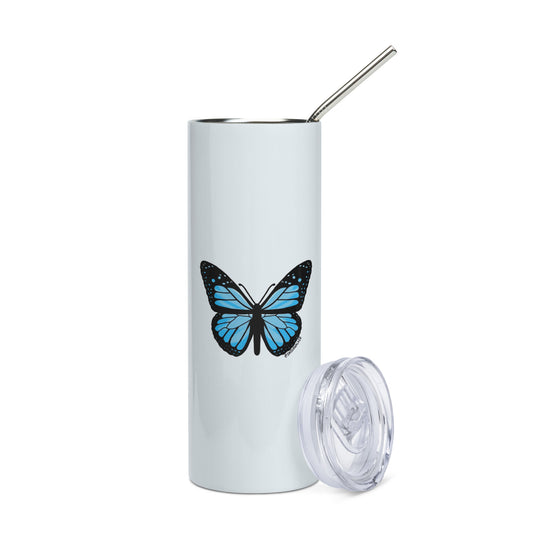 Blue Butterfly Stainless steel tumbler